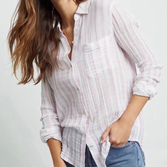 Rails Charli Striped Button-Up Women’s Top Size Small - Picture 1 of 11